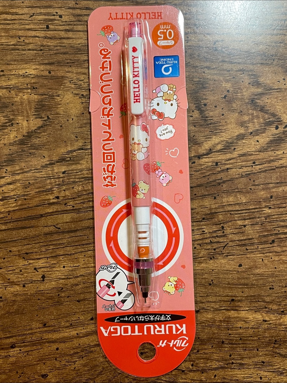 Hello Kitty Pink Strawberry Mechanical Pencil - White Clip